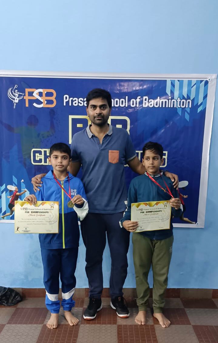 ROHAN KARUTURI, grade-4 of NCS winners U-11 boys doubles at PSB state open championship tournament Bangalore