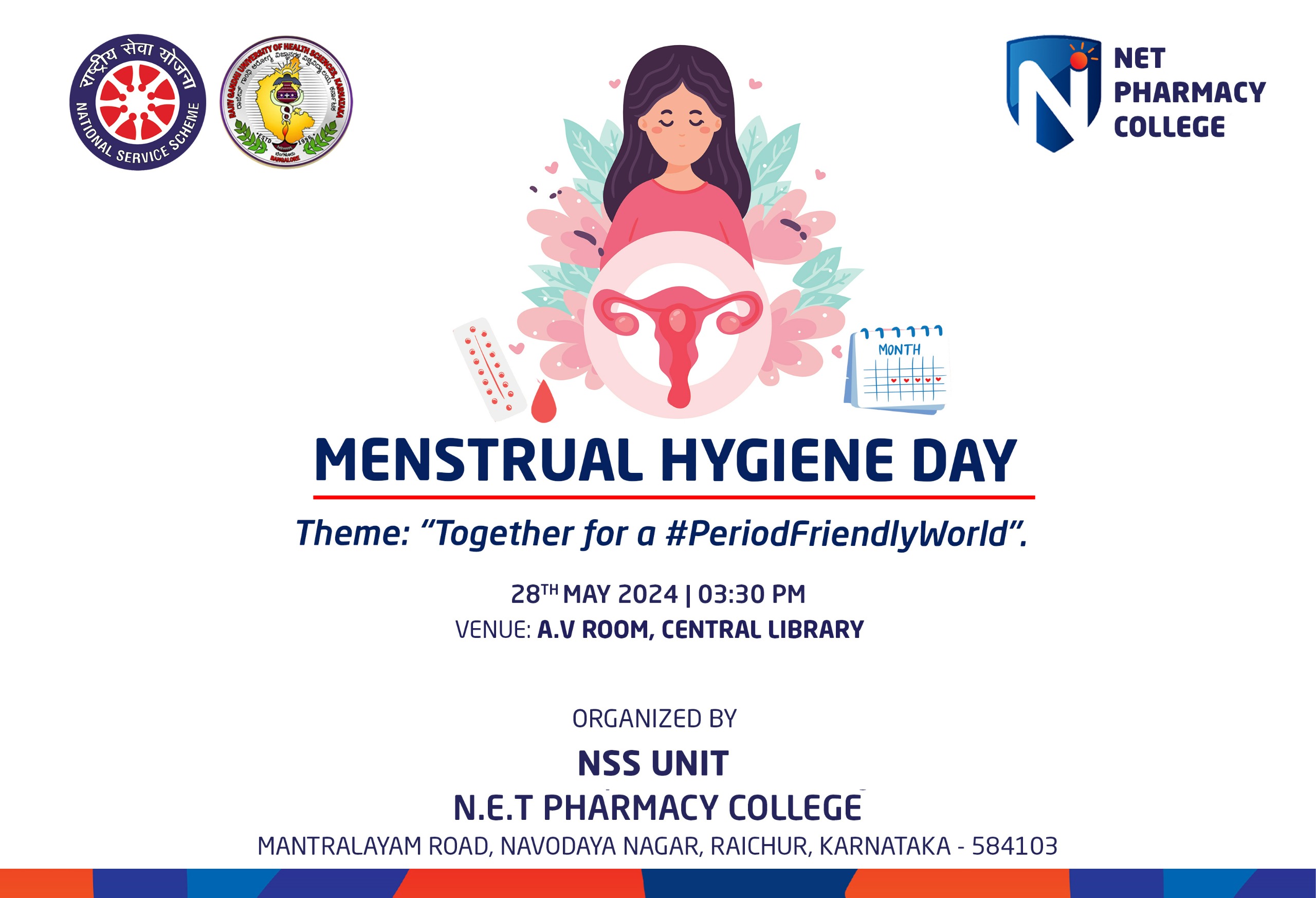 World Menstruation Hygiene Day NET Pharmacy College Navodaya